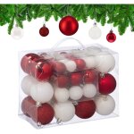 50 boules de no�l, mates, brillantes & paillet�es, pour d�corer le sapin comme il se doit, blanches & ...