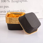 50 caissettes carr�es pour cupcakes, g�teaux, puddings, r�sistantes � la chaleur, en aluminium, jetables ...