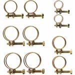 50 pcs double pinces pour tuyaux rglable double fil tuyaux clips clamp acier fil tube tuyau pince vis ...