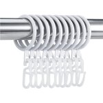 Sinbinta ? lot de 50 anneaux de rideau en m�tal et 60 crochets transparents ? diam�tre int�rieur 30mm ...