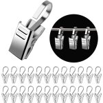 50 pices pinces  rideaux en mtal, argent clips en acier inoxydable an crochets, crochets anneaux  ...