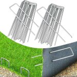 50 pi�ces piquets de jardin de 20 cm, agrafes de paysage galvanis�es pour tissu de barri�re contre les ...
