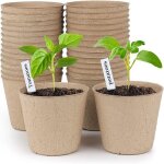 50 pices pots biodgradables, petits pots de fibre, pot jardinage en set, godet semis et compostable ...