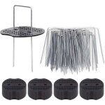 50 piquets de jardin ave rondelles, piquets de fixation en acier galvanis� pour baches agraphes de fixation ...
