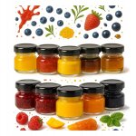 50 pots de 30 ml avec couvercle - miel, confiture, �pices, cadeau de mariage, herbes aromatiques, conserves ...