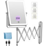 5000mah miroir maquillage lumineux rechargeable, 8, 7  double usage 1x / 20x grossissement, miroir grossissant ...