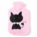 500ml bouillotte peluche chat, bouillotte eau chaude adulte enfant bouillotte chauffante animal par temps ...