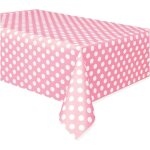 50259 - nappe en plastique � pois rose pastel, 2, 74 m x 1, 37 m