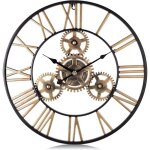 50cm 1 pices horloge murale geante mtal, engrenages or industrielle silencieuse pendule murale chiffres ...