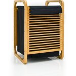 Dunedesign - 50l panier à linge bambou avec couvercle et sac à linge 40x36x57 panier en bois Dunedesign - 50l panier à linge bambou avec couvercle et sac à linge 40x36x57 panier en bois