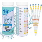50pcs bandelettes de test pour piscine, 16 en 1 pour papier ph bandes test, test eau potable, bandelettes ...