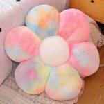 (50x50cm, multicolore) coussins de chaise forme de fleur, coussin en peluche douce duveteux tatami oreiller ...