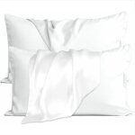 5176cm taie d'oreiller en soie pour les cheveux et la peau. housse de coussin zipp�e double face en pure ...