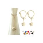 Csparkv - 55cm lot de 2 embrasses de rideaux avec grande boule tisse en coton tiss  la main pour l'extrieu ...