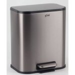5five simply smart - poubelle large en acier inox finition mat 50 litres ouverture � p�dale - five