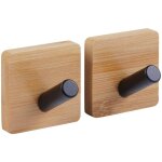 5five simply smart - 2 patères adhésives stiky en métal et bamboo - 5five 5five simply smart - 2 patères adhésives stiky en métal et bamboo - 5five