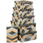 5five simply smart - 6 botes coin mtal marqueterie bleu et gris - 5five