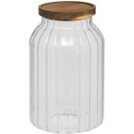 5five simply smart - bocal en verre avec couvercle en bois harmony, 3 l