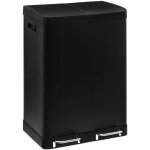 Poubelle de tri sélectif en métal noir 2 bacs de 30 litres ouverture à pédale - five Poubelle de tri sélectif en métal noir 2 bacs de 30 litres ouverture à pédale - five