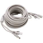 5m / 10m / 15m / 20m rj45 + cble de vidosurveillance ethernet dc pour camras ip systme nvr 10mbps100mbps ...