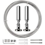 5m tringle � rideaux kit, c�ble en acier pour rideau, pour rideau, corde � linge de balcon, argent