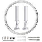 5m tringle  rideaux kit, cble en acier pour rideau, pour rideau, corde  linge de balcon, blanc