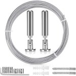5m tringle � rideaux kit, c�ble en acier pour rideau, fil de suspension en acier inoxydable pour accrocher ...