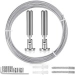 5m tringle � rideaux kit, c�ble en acier pour rideau, fil de suspension en acier inoxydable pour accrocher ...