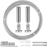 5m tringle à rideaux kit, câble en acier pour rideau, fil de suspension en acier inoxydable pour accrocher ... 5m tringle à rideaux kit, câble en acier pour rideau, fil de suspension en acier inoxydable pour accrocher ...