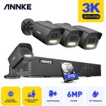 5mp kit de videosurveillance ext�rieure poe 8ch nvr avec 4 cam�ras vision nocturne couleur, intemp�ries ...