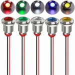 5pcs 12mm 12 / 24vdc led m�tal indicateur - lumi�re �tanche signal lampe pilote tableau de bord directionnel ...