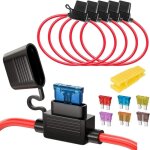 5pcs 16awg porte - fusibles moyen lame enfichable etanche avec fil, dc 32v 20a add - a - circuit pour ...