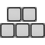 5pcs filtre  poussire pour ventilateur d'ordinateur, cadre magntique, tanche, maille noire, 80mm