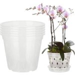 5pcs pots pour orchid�es, pots d'orchid�es pour le rempotage, fleurs avec trous drainage et soucoupes, ...