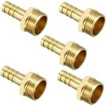 5pcs raccord cannel� tuyau en laiton 8mm barbel� x 3 / 8 pt m�le adaptateur connecteur - ahlsen