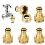 5pcs raccord tuyau d'arrosage en laiton, connecteur robinet tuyau de jardin raccord robinet tuyau arrosage ...
