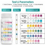 6 en 1 bandelettes piscine brome spa, languettes ph piscine bandes test qualit� d'eau sur chlore brome ...