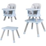 6 en 1 chaise haute b�b� �volutive en pp, charge 25 kg, chaise repas enfant convertible 6 mois - 6 ans, ...