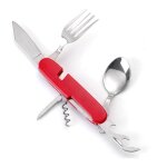 6 en 1 couvert pliable, ensemble d'ustensiles de camping avec , pour la randonne le voyage le pique ...
