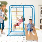 6 en 1 structure escalade int�rieur pour enfants, aire de jeux montesorri avec toboggan, balan�oire, ...