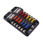 6 / 12 voies bote fusibles 12v, porte fusible blocs fusible lame avec 16 fusibles 6 voyants led couvercle ...