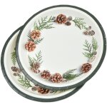 6 assiettes en carton pommes de pin