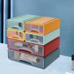 6 bo�tes de rangement de bureau bo�tes de rangement en plastique empilables 2 grands + 4 petits tiroirs ...