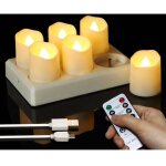 6 bougies chauffe - plat led rechargeables, bougies �lectroniques avec t�l�commande, minuterie, lumi�re ...