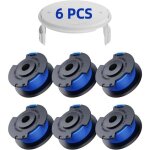 6 pack bobine fil coupe - bordure ryobi �1, 6mm x 20, 11m, bobines de remplacement avec couvercle, alimentatio ...