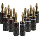 Jamais utilis�]6 paires / 12 pcs de fiches bananes 4mm connecteurs de haut - parleur plaqu�s or 24k pour ...