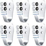 6 pcs 3mm, crochet � visser, porte manteau murale, crochets porte manteau en acier inox, pat�res hanger, ...