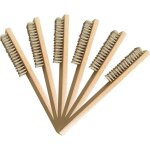 6 pcs brosse laiton, jeu de brosses, brosse avec poils en laiton 200 mm, brosses mtalliques laiton, ...