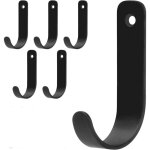 6 pcs crochet porte manteau mural, pat�re murale en m�tal noires, crochets patere porte manteau pour ...