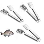 6 pcs ecailleur � poissons grattoir, �cailles de poisson, grattoir � �cailles de poisson, acier inoxydable ...